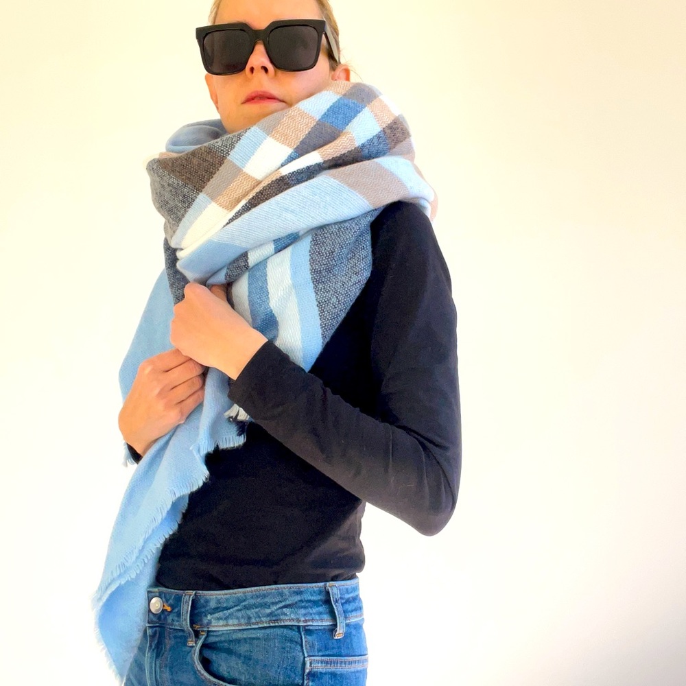 ASOS oversized square scarf in blown up check